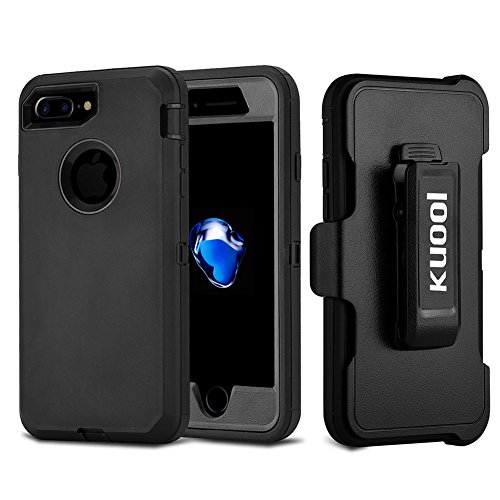 iPhone 7 Plus Case, [Shockproof] [Drop Protection] [Heavy Duty] Tough Rugged Hybrid Hard Shell Cover Case with Belt-clip for Apple iPhone 7 Plus [5.5 inch]-Black