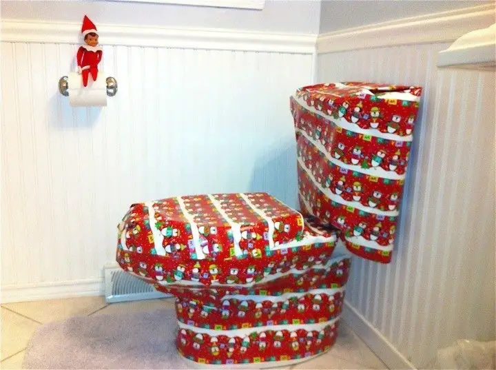 Elf on the Shelf PRANK!  I love this idea!