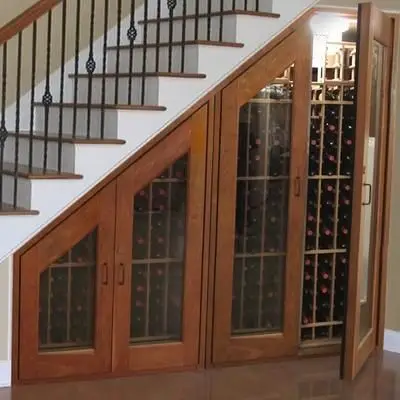 unique wine storage idea - wine closet under the stairs