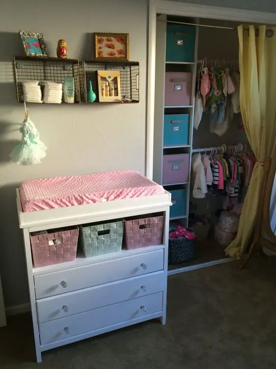 Small nursery closet organizing idea -
 organizing the baby room closet