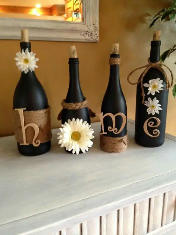 DIY wine bottle craft idea - great gift idea