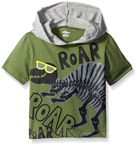 Boys Hooded Short Sleeve T-Shirt, Dinosaur, 2T