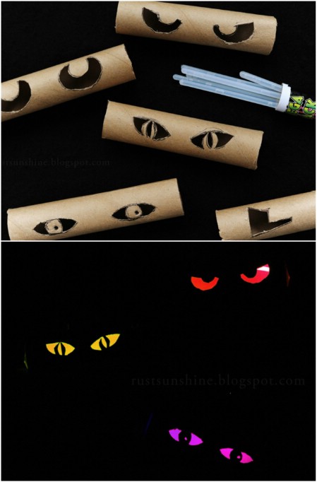 DIY Scary Halloween decorations - how to make creepy eyes in the bushes