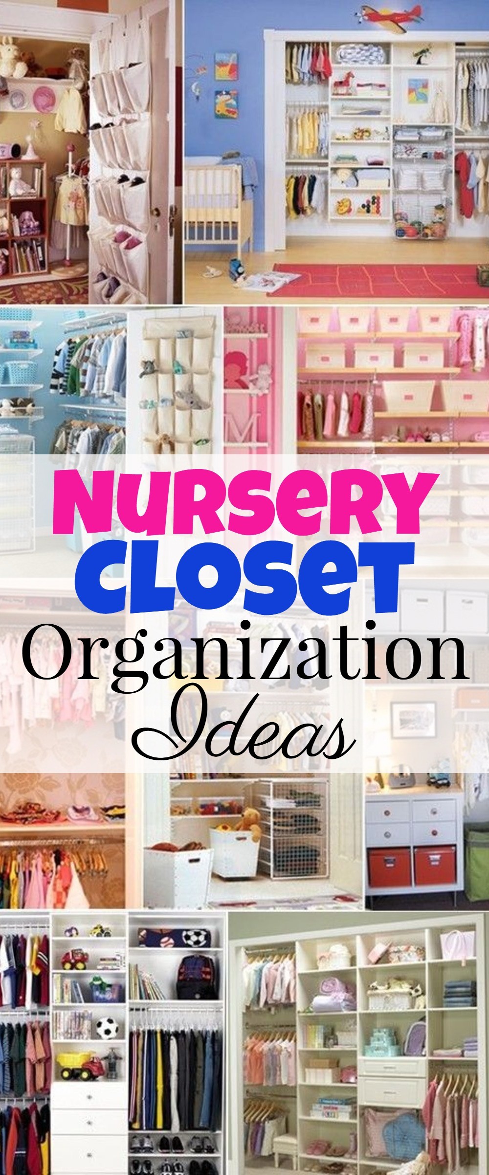 Nursery closet organization tips and ideas - great hacks, DIY ideas, and storage tips for organizing the baby room closet.  Great ideas for big and small closets.