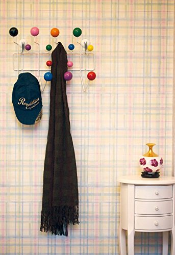 Love this bright-colored coat rack for the wall