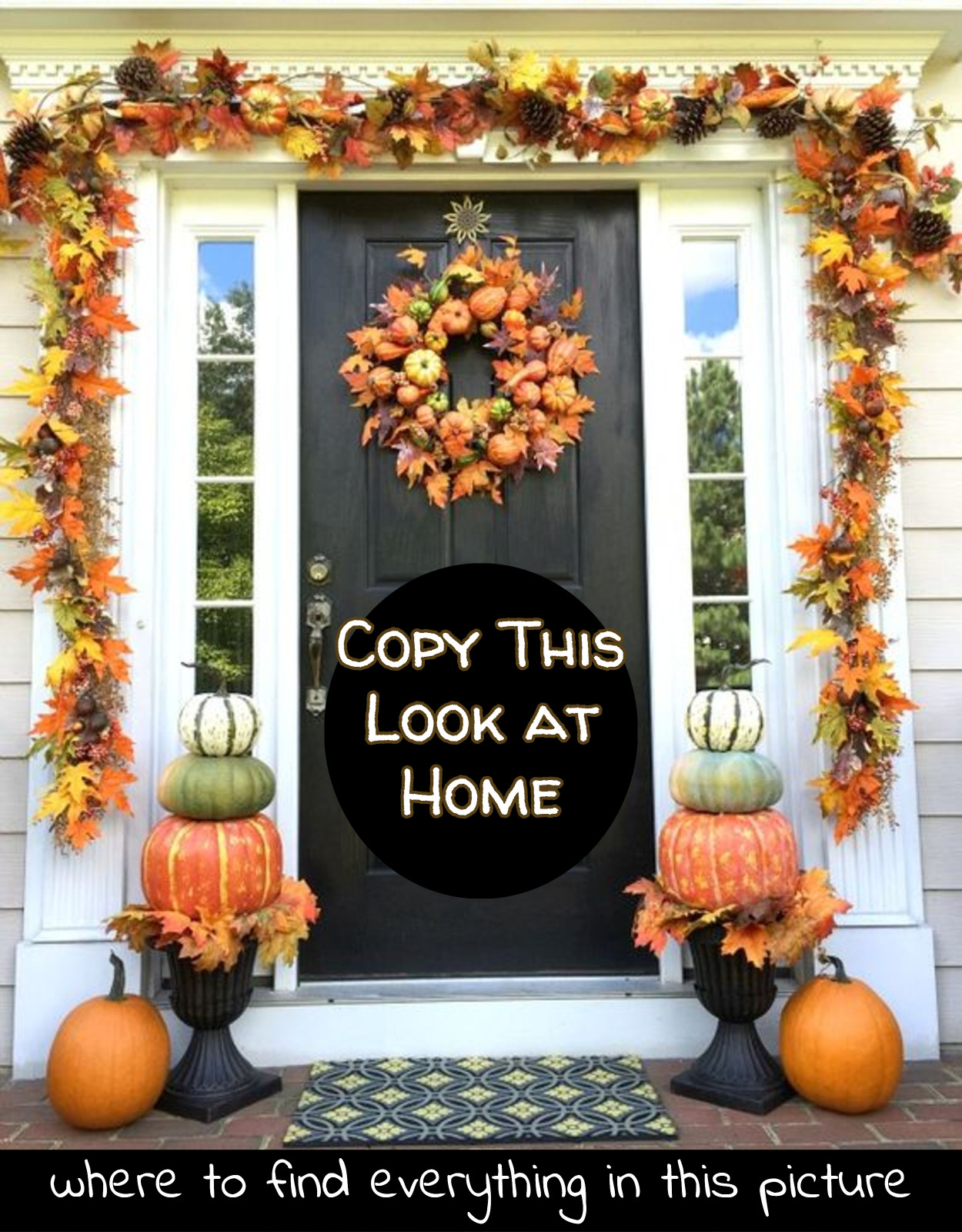 How To Copy this Fall Front porch idea at home - where to find it all