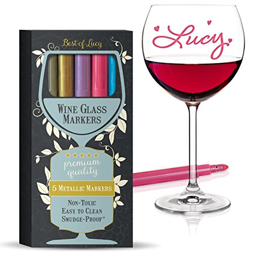 8. Wine Glass Markers (Metallic Colors 5 Pens Pack) Best Alternative To Wine Charms