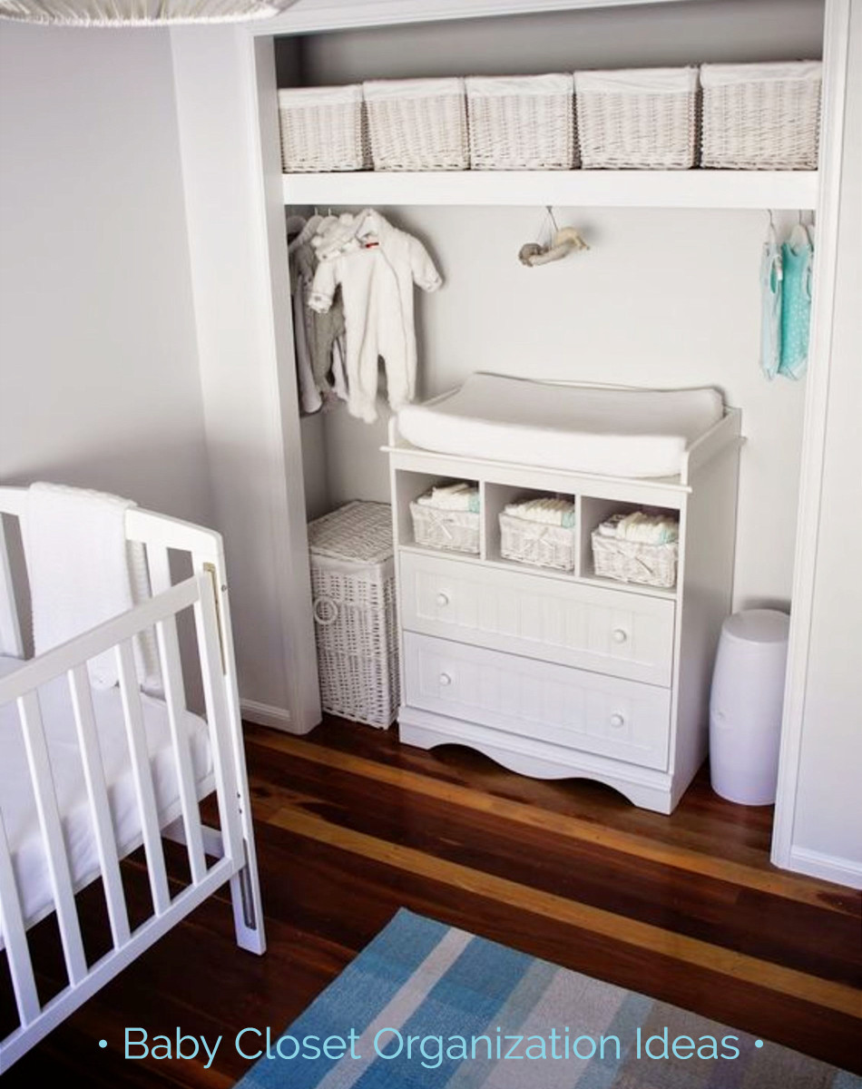 Baby closet organization ideas - love the changing table in the nursery closet