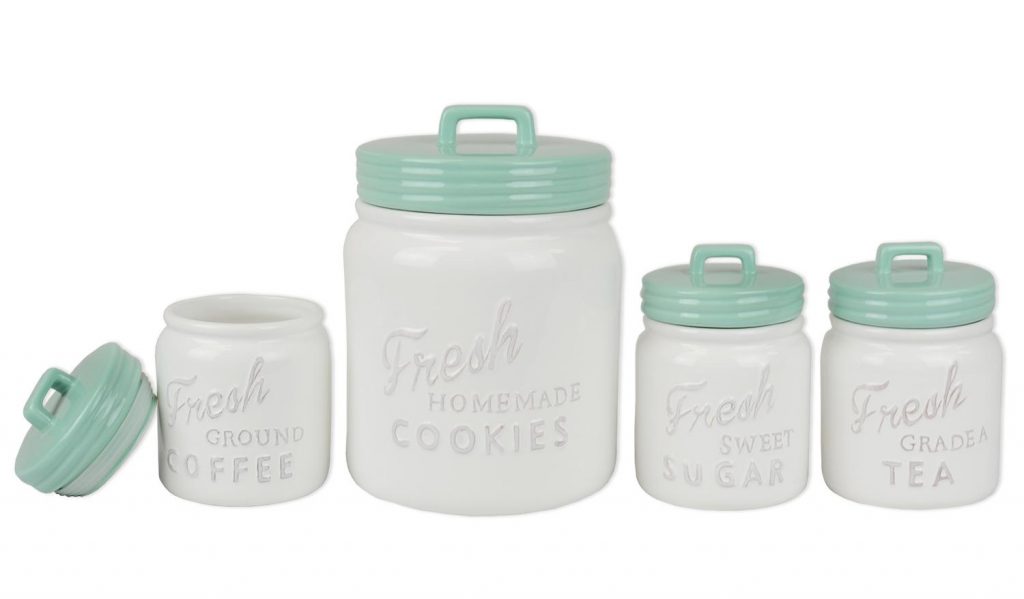 Vintage kitchen canisters for farmhouse kitchen or country kitchen