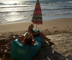 Best inflatable lounger hammock for the beach.  This is a top-quality air lounger - love it!