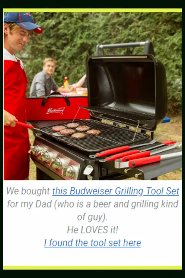 Gift Ideas for HIM!  If your husband, dad, boyfriend, uncle or grandfather LOVES to cook on the grill, these are GREAT gifts ideas for his birthday, Fathers Day, Christmas or any other special occasion. 