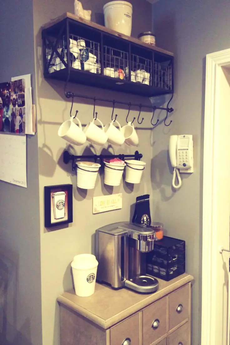 Coffee Bar ideas - DIY corner coffee station idea for your kitchen - lots more DIY coffee station ideas on this page.