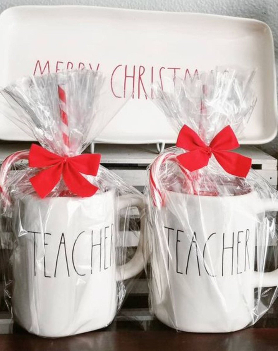 DIY gift idea for teacher at Christmas, (or even end of year  or for Teacher Appreciation Day with a different mug) Coffee Corner • Coffee Nook Ideas • DIY Coffee Station Ideas for Kitchen and Coffee Gifts - Unique coffee lover gifts