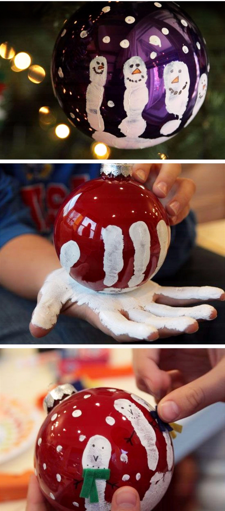 DIY Christmas Craft Ideas for Kids - Easy Handprint Ornament for kids to make
