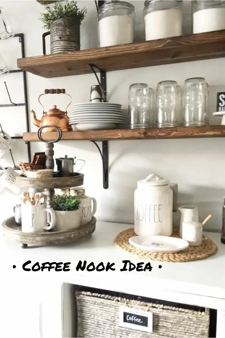 Coffee corner coffee nook ideas - diy coffee nooks for kitchen
