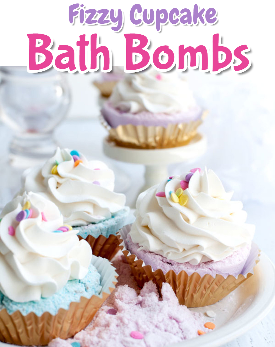 DIY fizzy cupcake bath bomb recipe
