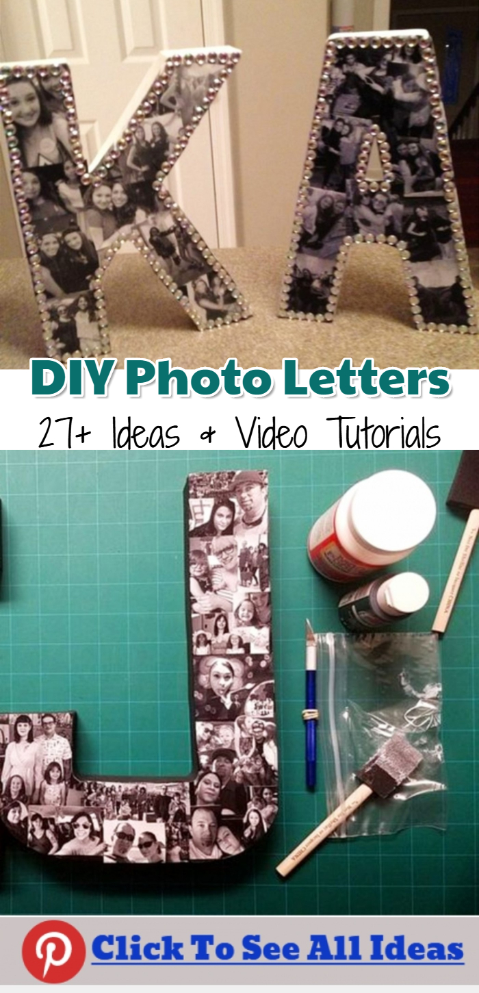 DIY Photo Letters - Picture Collage Ideas - 27+ Easy Ideas and Video Tutorials to Make a Letter-Shaped Photo Collage - Picture Letter Collage Ideas