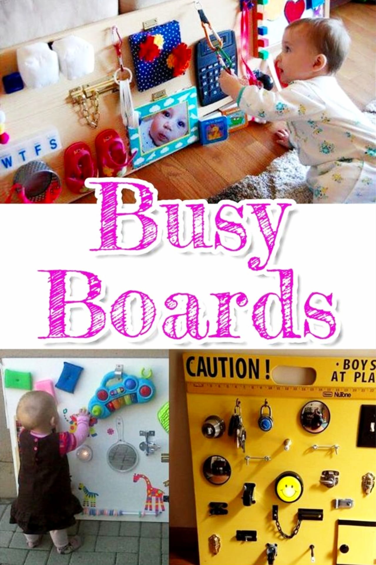 Busy boards for toddlers - one year old sensory board ideas