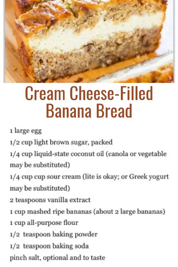 Unique banana bread recipe - the cream cheese filling is SO yummy!  You have to make this recipe.  Be sure to make it for a Thanksgiving dessert option that