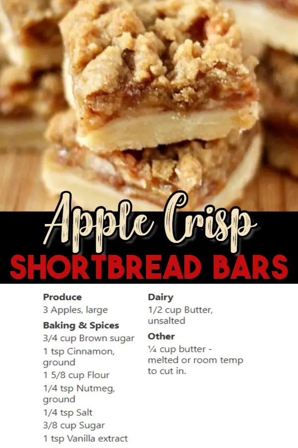 Easy Christmas Dessert Ideas - Creative Christmas Desserts for a Party or for a Crowd - Apple Crisp Shortbread Bars