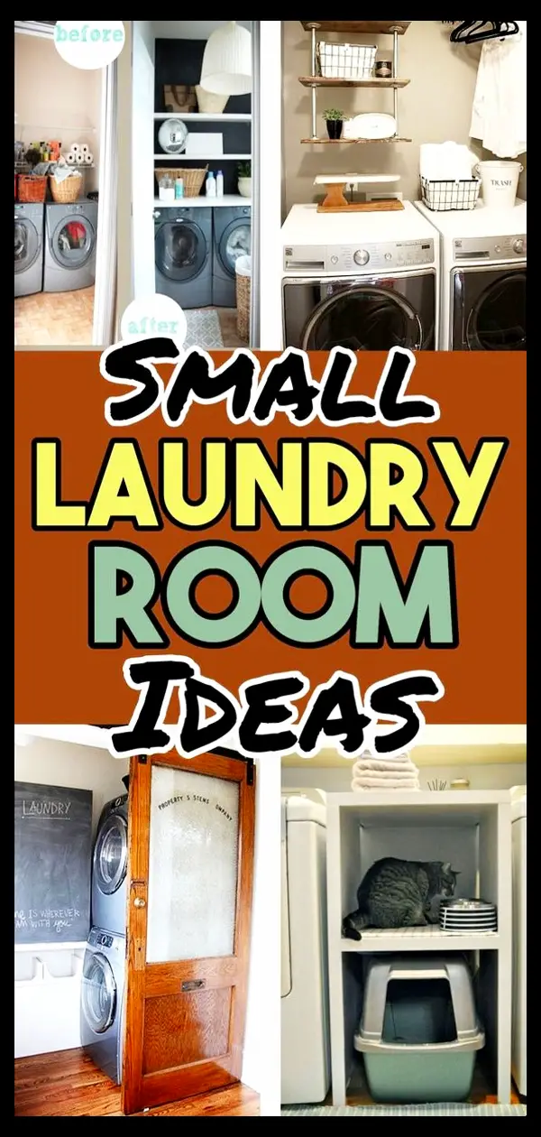 Small laundry room ideas on a budget - tiny laundry room ideas and cute laundry room ideas - also laundry room organization and storage ideas - Before and After small laundry room makeover pictures, tips and space-saving ideas for tiny laundry rooms. Laundry room organization hacks and laundry room remodel ideas.
