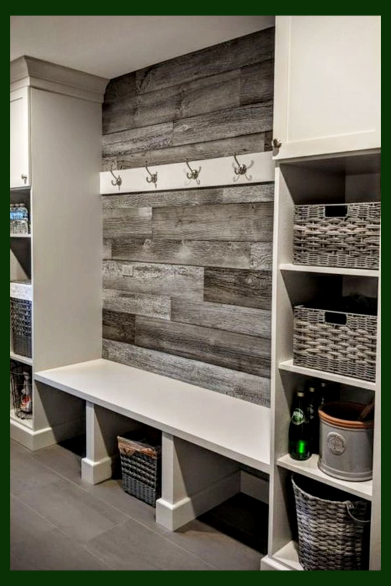 Rustic Mudroom Ideas and Farmhouse Mudroom Entryway Ideas (in country farmhouse style) DIY mudroom designs for your laundry area, entryway, garage, closet, and more. Rustic farmhouse mud rooms and small mud room ideas. Mud room furniture, entryway bench DIY w/ storage for small spaces, breezeway ideas and mudroom ideas entryway, foyer or out room. Love the pallet wall!