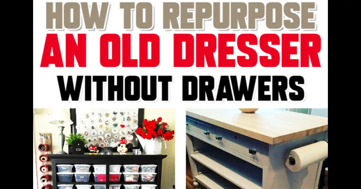 DIY ideas for old dressers missing drawers - what to make from yard sale or thrift store dressers