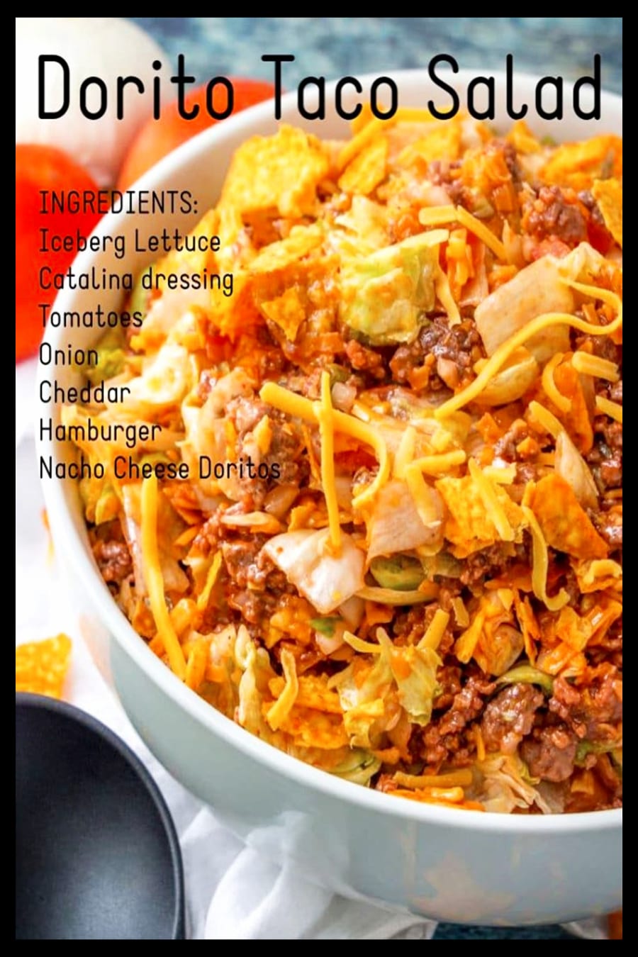 Easy family dinner ideas and recipes for TONIGHT!  This Dorito Taco salad is an easy meal for even picky eater kids.