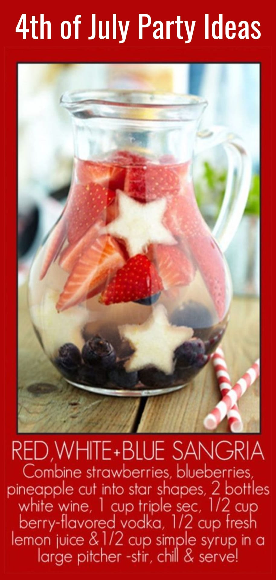 4th of July party ideas - fun drink ideas for the grownups at your 4th of July potluck, picnic. party, cookout or neighborhood block party