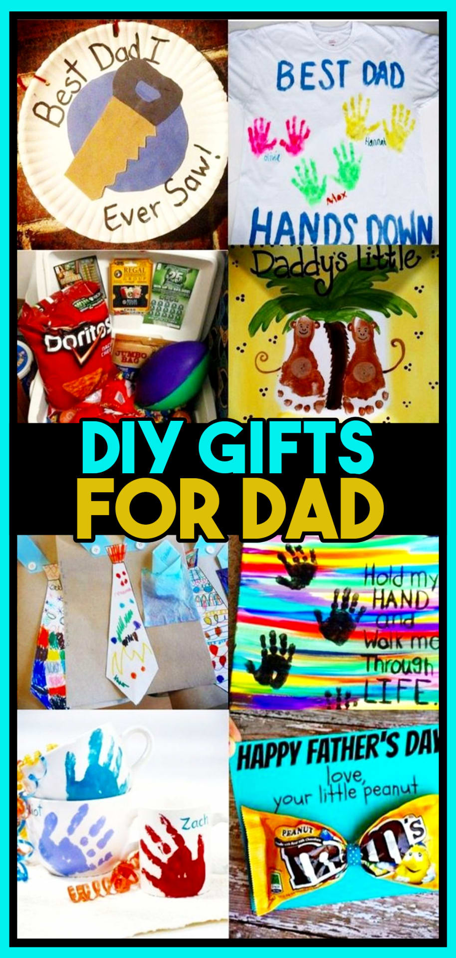 Homemade gifts for dad from kids from daughter or from son - such awesome and EASY homemade DIY gifts for dad