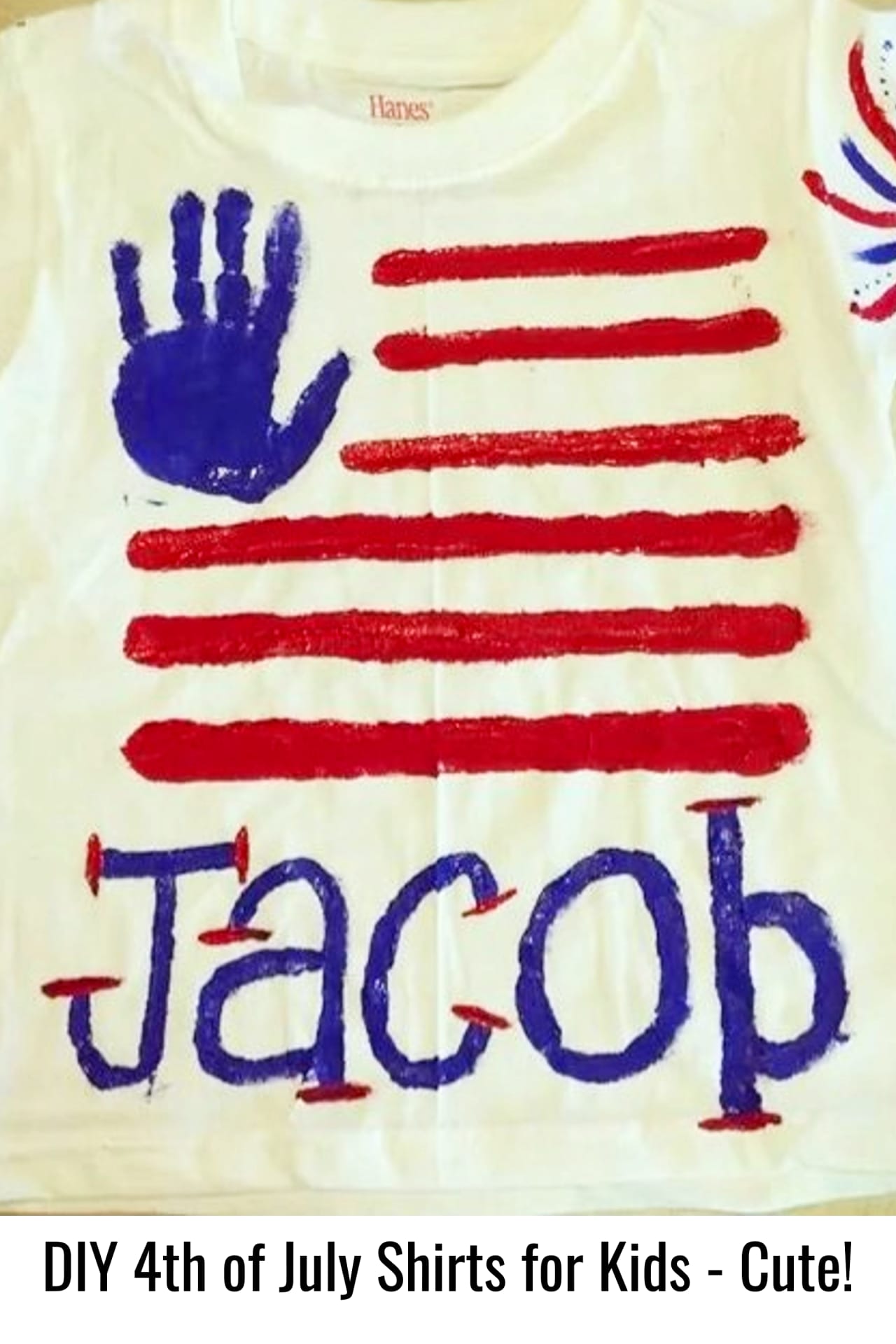 DIY 4th of July shirts for kids - 4th of July crafts for kids - handprint t-shirts for kids to make 