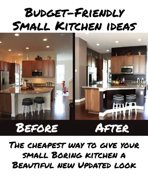 Budget-Friendly Small Kitchen Ideas - Makeover Your Kitchen on a Budget. Before and After Pictures of a cheap small kitchen makeover