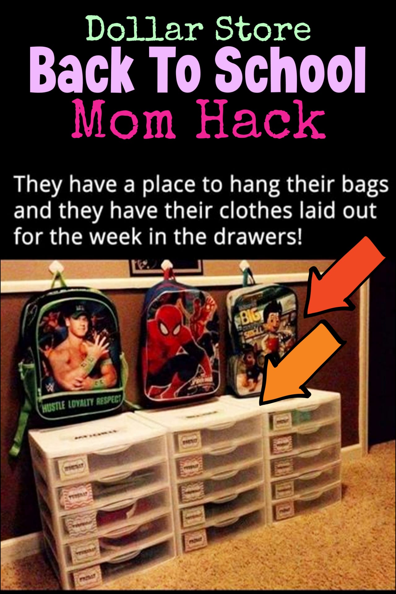 Back To School Organization: Dollar Store Organizing Hacks For Busy Moms -  Learn how to be an organized mom with these back to school organization ideas and morning routines hacks for kids.