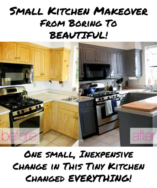 Small Kitchen Ideas on a Budget - This small U-Shaped Kitchen Makeover Gave a Fresh new Look By Only Doing ONE Cheap Thing