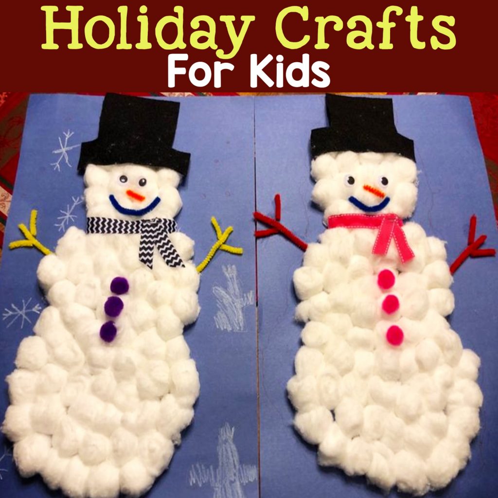 DIY Christmas Crafts For Kids To Make - easy and fun Christmas Craft for Kids - winter holiday craft projects for toddlers, preschool, and kids of all ages can make in the classroom, church or at home - easy snowman crafts for kids