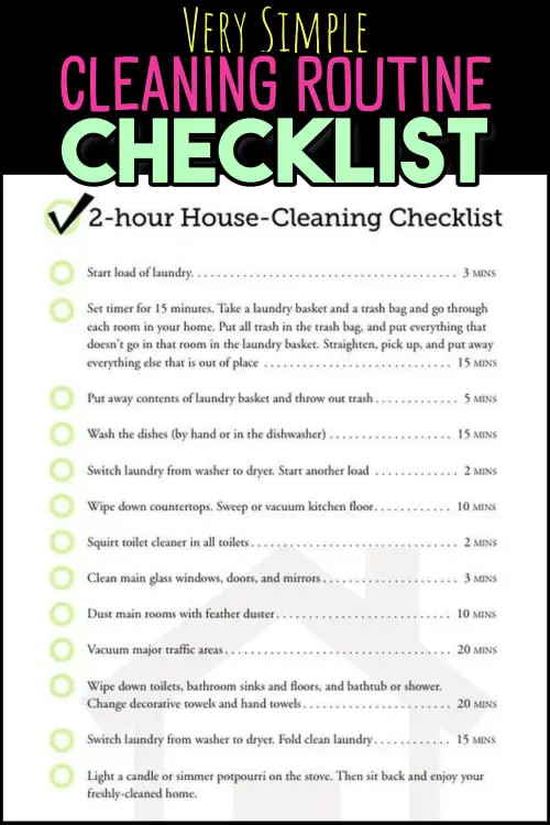 Cleaning routine checklist