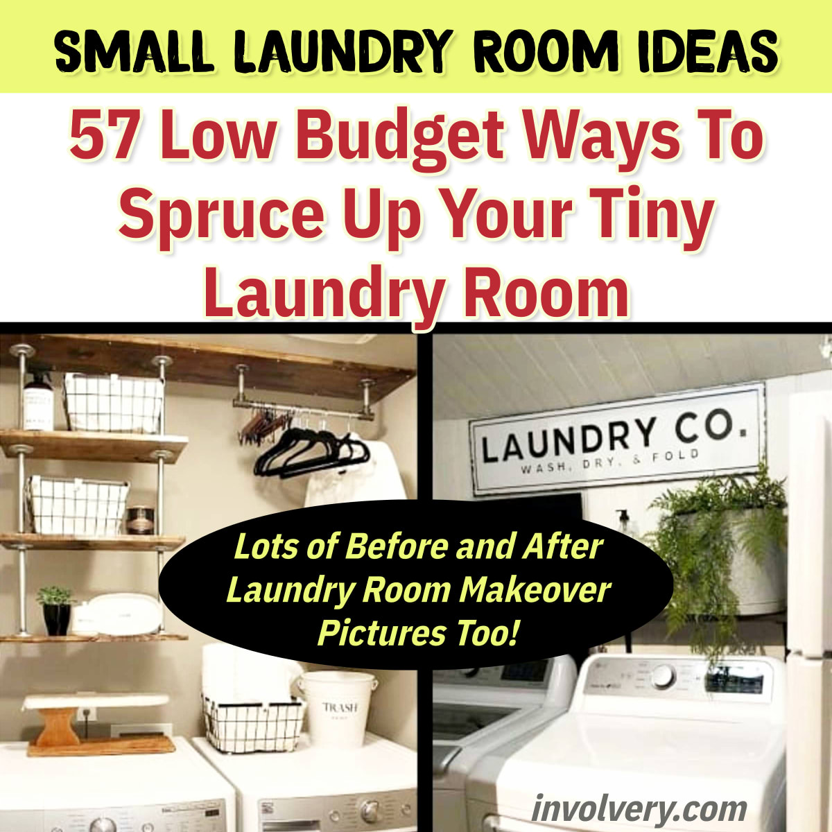 Small Laundry Room Ideas On a Budget - Low Budget Ways to Update and Spruce Up a Small Tiny Laundry Room