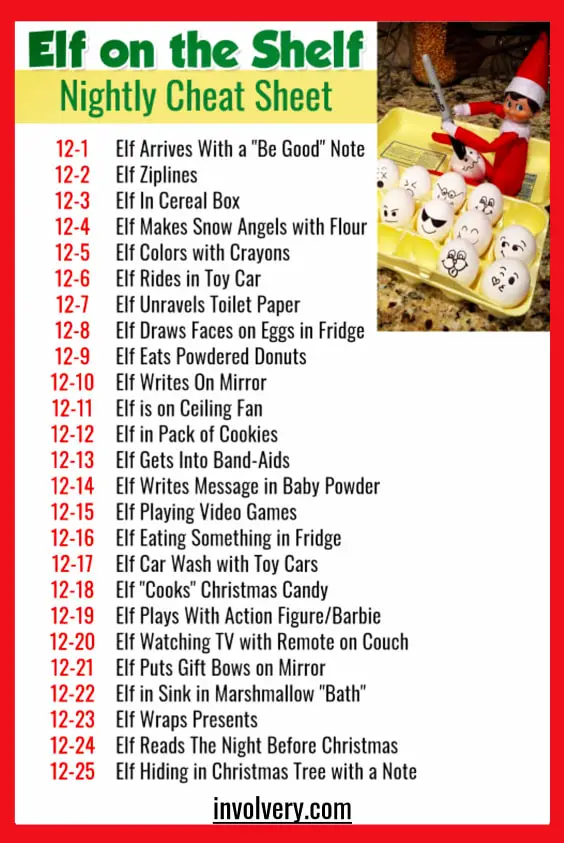 Lazy Easy Elf on the Shelf Ideas and Pranks 2022 - easy elf on the shelf ideas for tonight.  Need last minute elf on the shelf ideas - try these quick and easy ideas for tonight