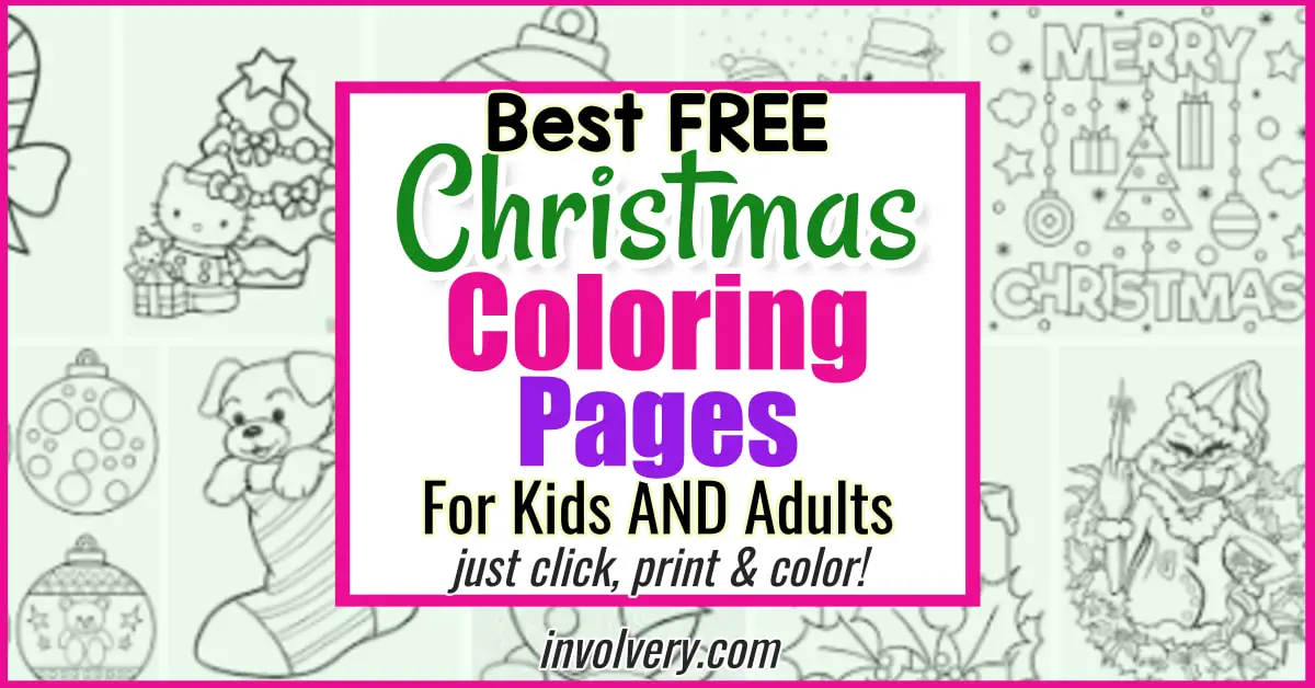 Christmas Coloring Pages! These are the best FREE printable Christmas coloring pages for preschoolers, toddlers, kids of all ages AND for adults. From cute and easy coloring pages to detailed coloring pages for adults - these are all free to print. Just click, print and color!