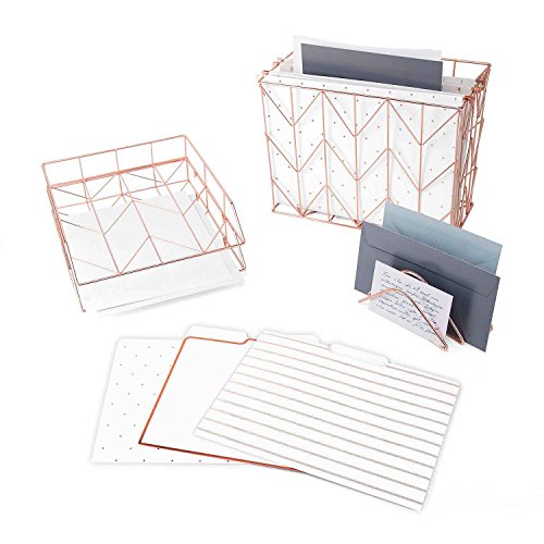 Rose Gold Desktop Filing and Organization Kit