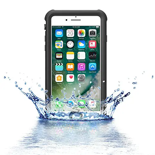 SPARIN iPhone 7 Plus Waterproof Case, Dust Proof, Snow Proof, Shock Proof Case with Available Buttons, Available Touch ID, Rugged Protection and Clear Sound for iPhone 7 Plus (5.5 inch)-Black
