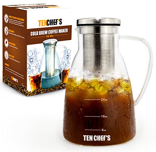 Cold Brew Coffee Maker And Hyper Iced Tea Infuser By TenChef