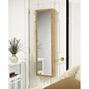 Mirrotek Jewelry Armoire Over The Door Mirror Cabinet Oak