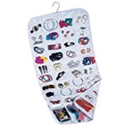 Household Essentials 80-Pocket Hanging Jewelry and Accessories Organizer White Vinyl