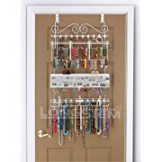 Overdoor/Wall Jewelry Organizer in White By Longstem - Unique patented product - Rated Best