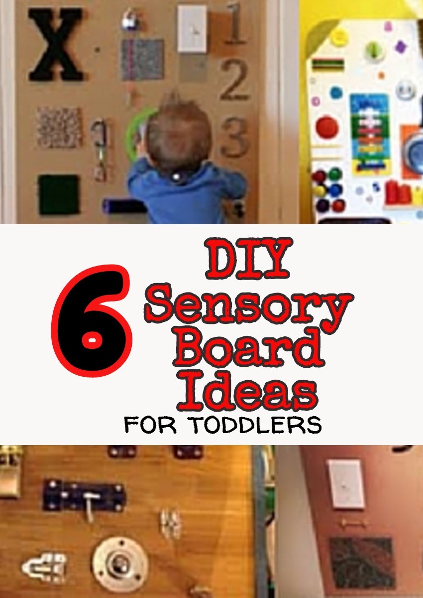 6 DIY Sensory Board (Busy Board/Activity Board) ideas for toddlers.  Yep, you can make these yourself with "upcycled" things from around your house.