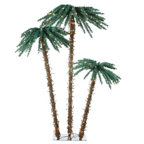 Sterling 5208-3556c 3.5-Feet, 5-Feet and 6-Feet Pre-Lit Palm Tree Clear Lights