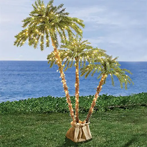 Brylanehome Pre-Lit 3-Branch Palm Tree (Green)