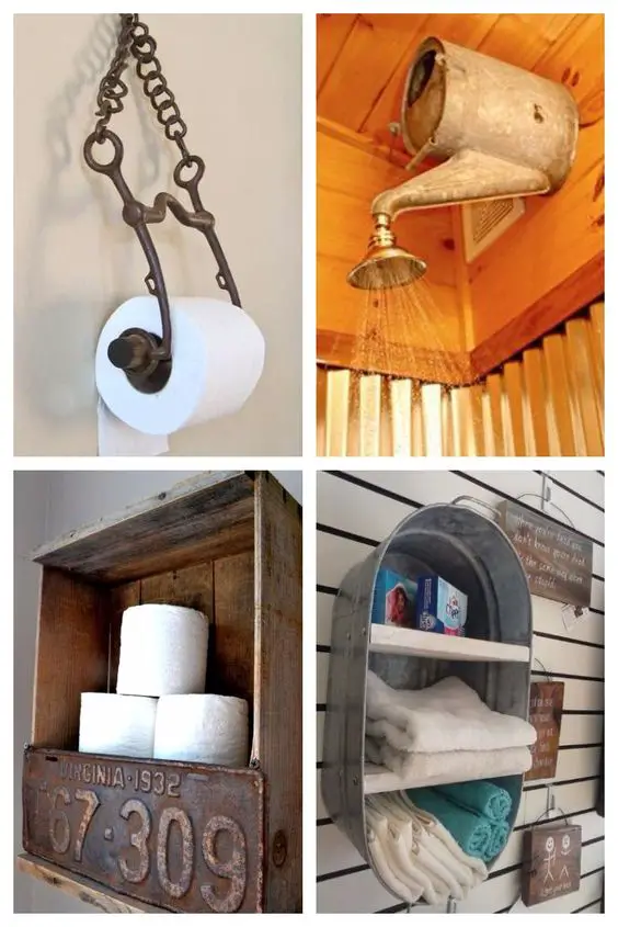 Outhouse bathroom decor ideas - these are fun ideas for a small country bathroom!