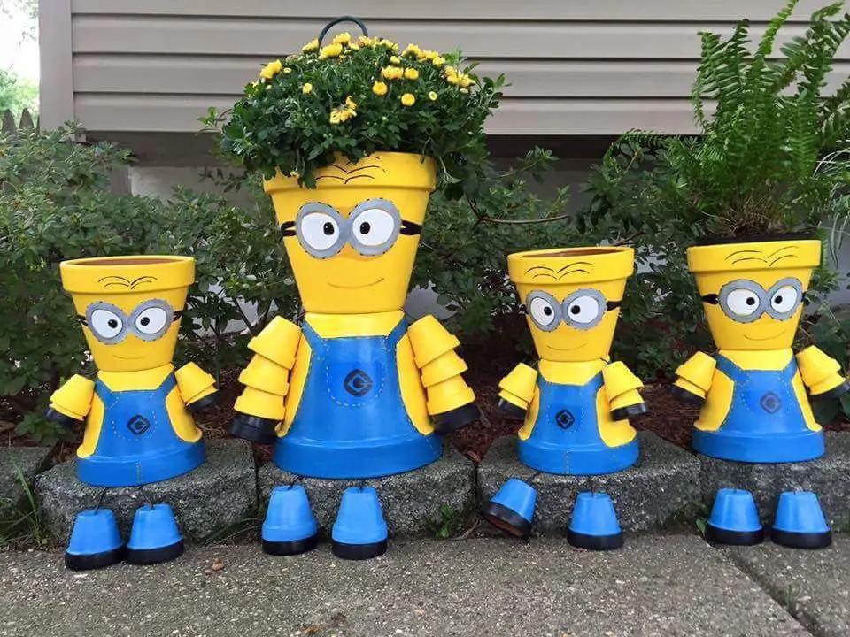 Minion Terra Cotta Pots DIY Instructions and Ideas - CUTE!